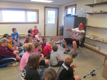 Students learning fishing basics